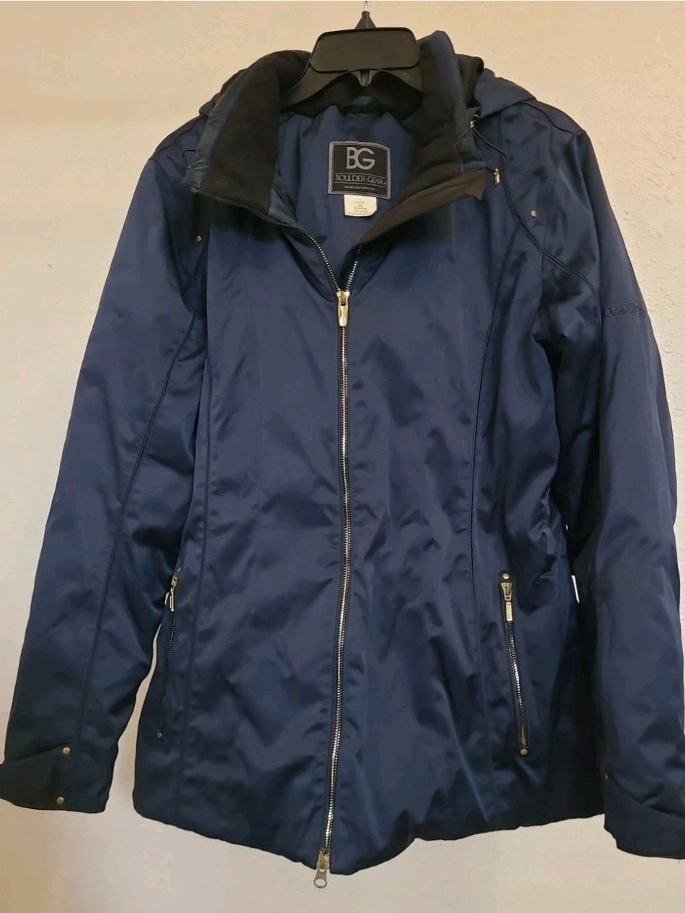 Boulder Gear Women's Hooded Parka Insulated Lined Large, Deep Blue